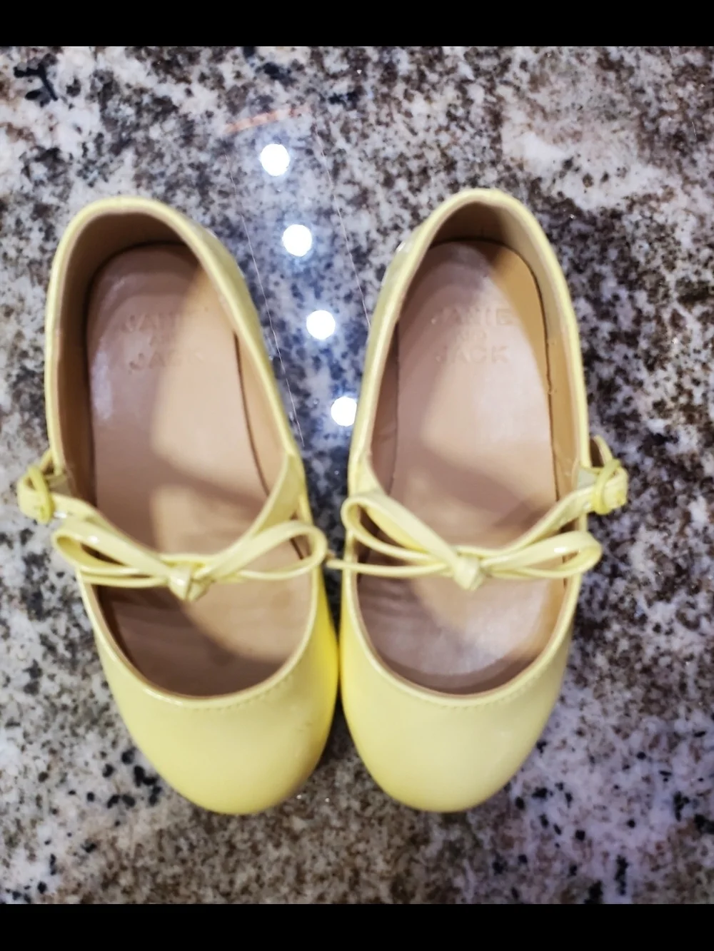 Janie and Jack Little Girls Yellow Mary Jane Ballet Flats 9